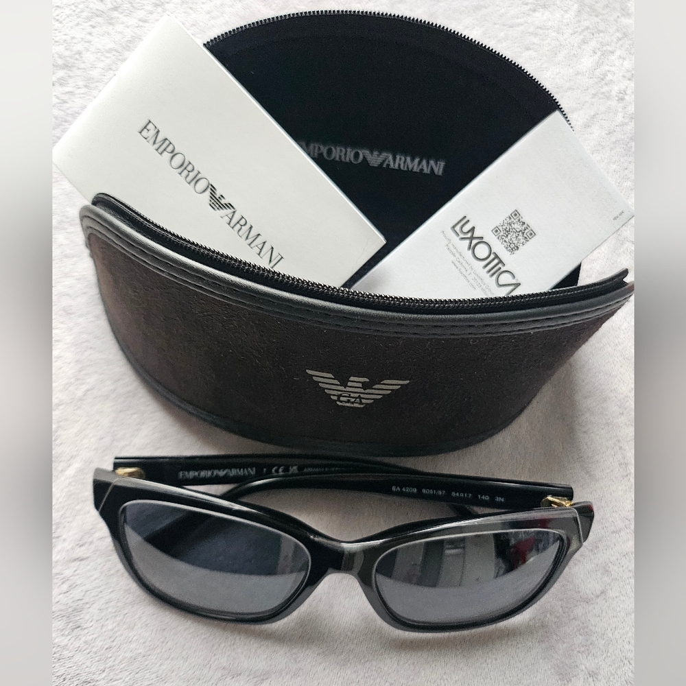 Emporio Armani Black and Silver Sunglasses